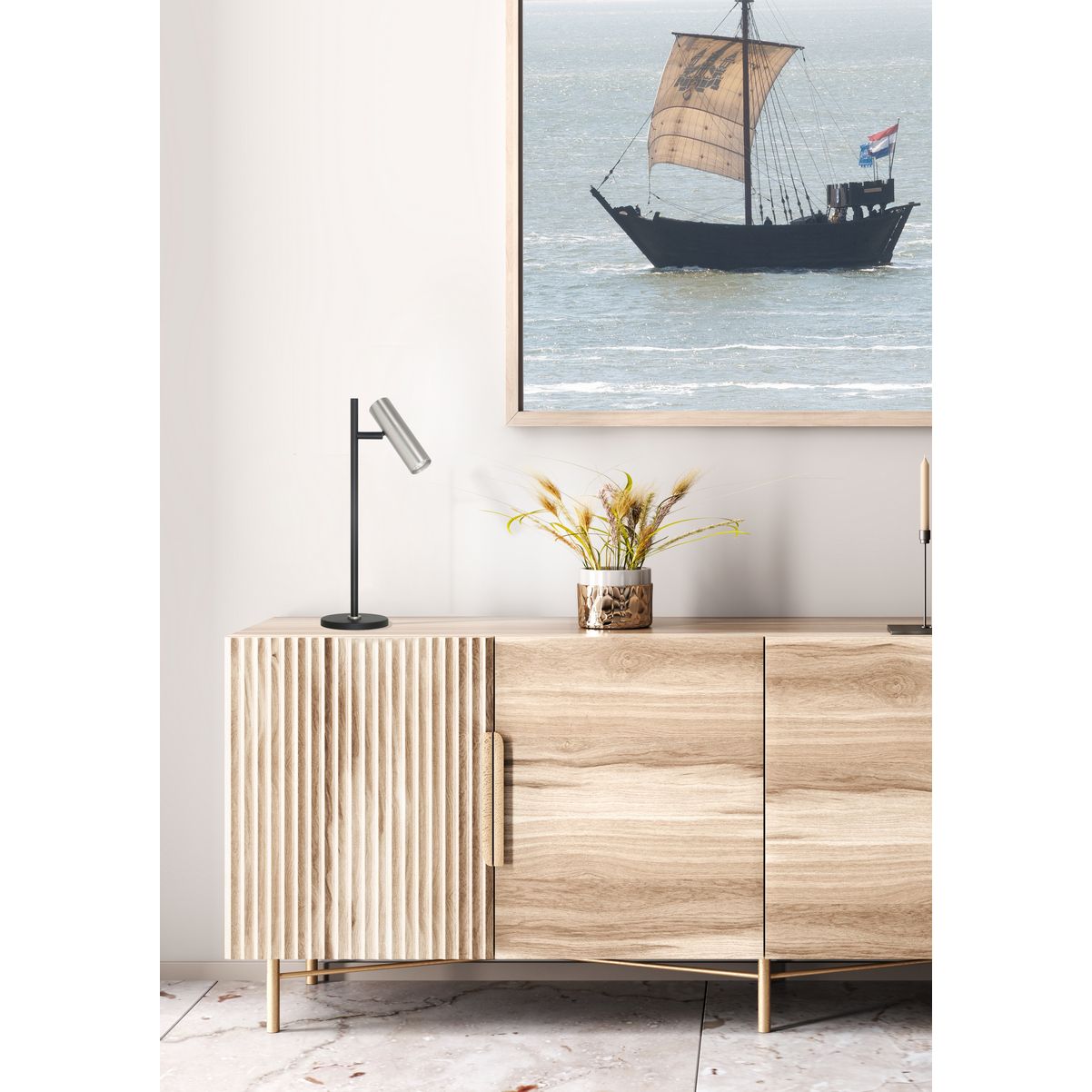 Highlight Trend Tafellamp T1731.30 Nikkelmat/Zwart - De Smid Verlichting