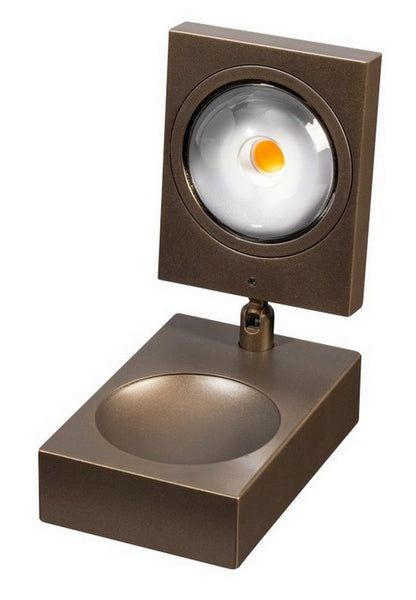 ETH Jake Round Cube Tafellamp Led met lens 3 step dimming Anodic Brown
