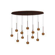 Lucide CALINA Premium Ovale 12-Lichts Hanglamp – LED – Dimbaar – Koffiekleur