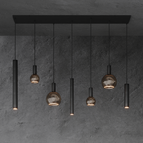 Ztahl Riva hanglamp 7- Lichts 4300-9005 Zwart