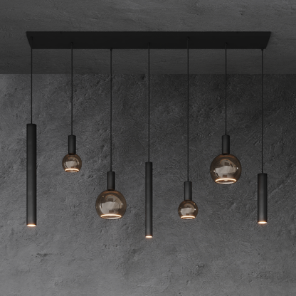Ztahl Riva hanglamp 7- Lichts 4300-9005 Zwart