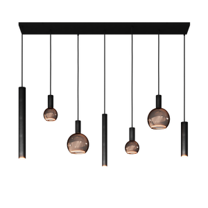Ztahl Riva hanglamp 7- Lichts 4300-9005 Zwart