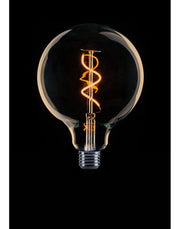 Globe 125mm Filament spiraal LED 2w E27 240v 2200k Goud/Flame