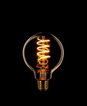 ETH Led Spiraal Globe 80mm E27 6W 3-stappen dimtone sceneswitch van 2200k-2400k-2700k Goud/Flame 80+210+490L+memory