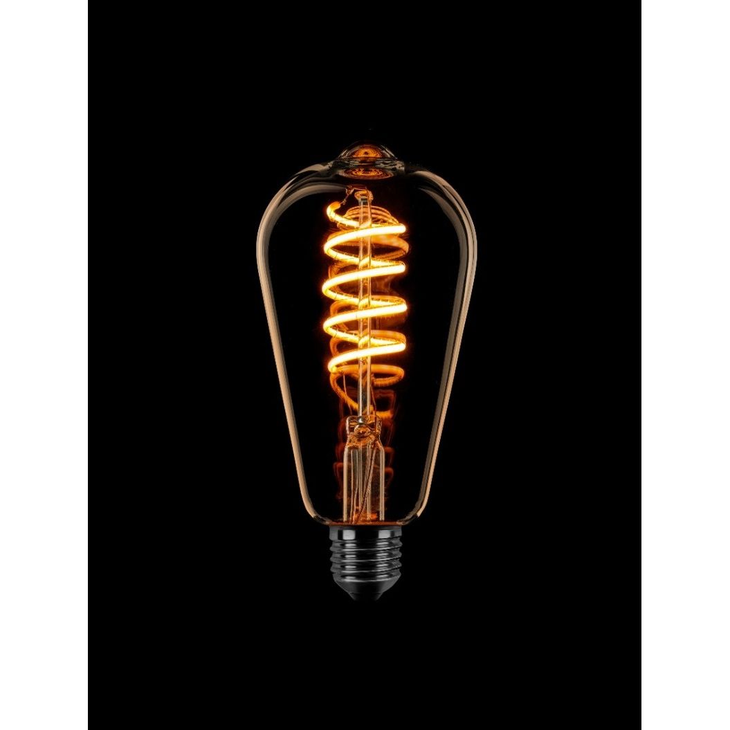 ETH Led Spiraal Edison ST64 E27 6W 3-stappen dimtone sceneswitch van 2200k-2400k-2700k Goud/Flame 80+210+490L+memory - De Smid Verlichting