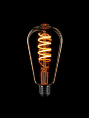ETH Led Spiraal Edison ST64 E27 6W 3-stappen dimtone sceneswitch van 2200k-2400k-2700k Goud/Flame 80+210+490L+memory