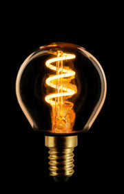 Led spiraal filament kogel E14 4W 3-stappen dimbaar Goud/Flame 2200k