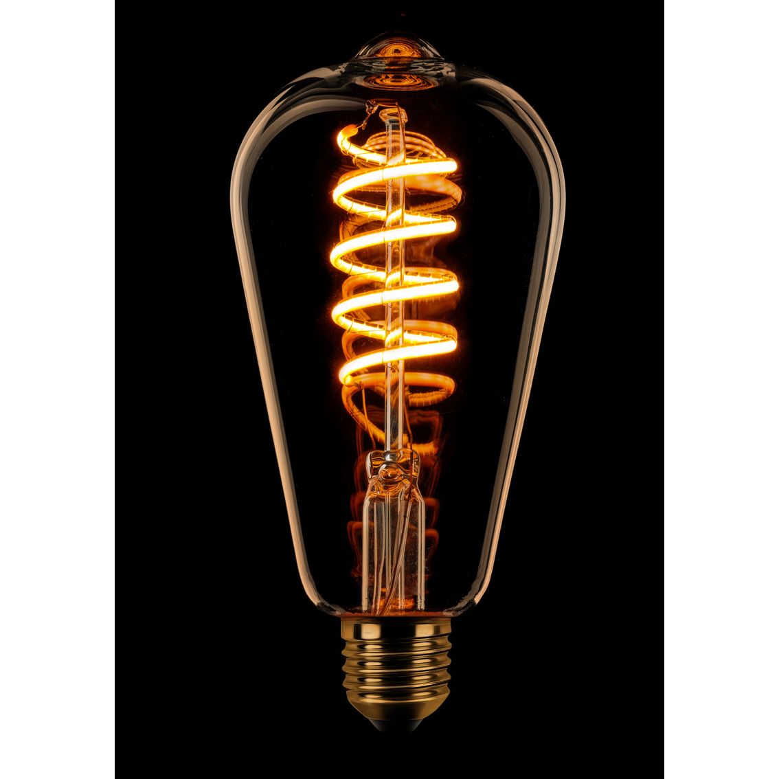 Edison Filament spiraal ST64 LED 7w E27 240v 2200k 3-stappen dimbaar Goud/Flame - De Smid Verlichting