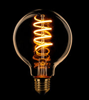 Globe Filament spiraal G80 LED 7w E27 240v 2200k 3-stappen dimbaar Goud/Flame
