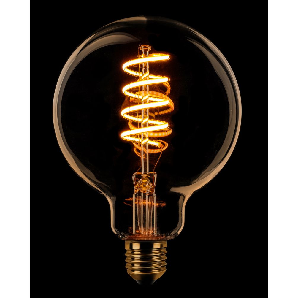 Globe Filament spiraal G95 LED 7w E27 240v 2200k 3-stappen dimbaar Goud/Flame - De Smid Verlichting