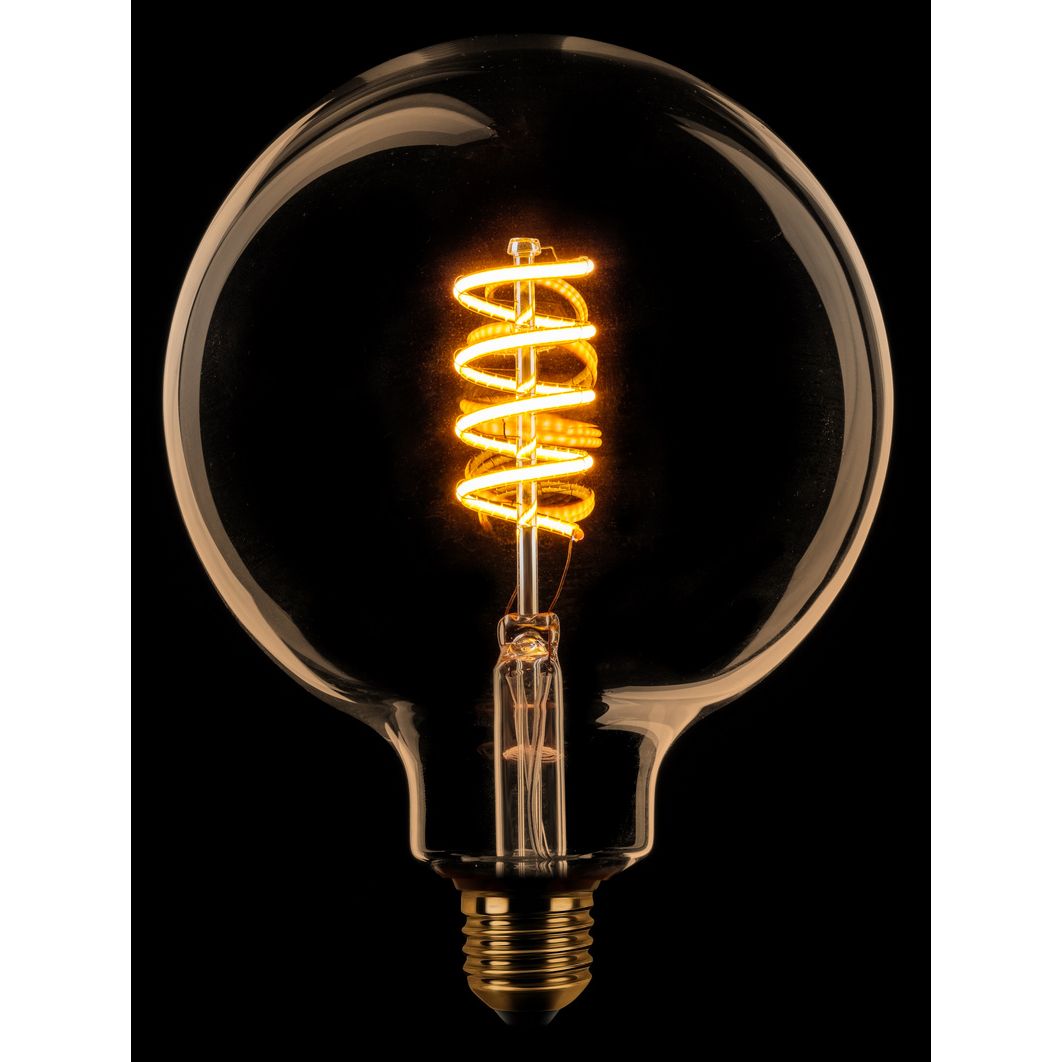Globe Filament spiraal G125 LED 7w E27 240v 2200k 3-stappen dimbaar Goud/Flame - De Smid Verlichting
