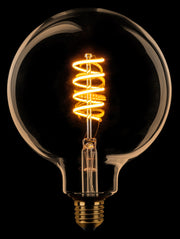 Globe Filament spiraal G125 LED 7w E27 240v 2200k 3-stappen dimbaar Goud/Flame