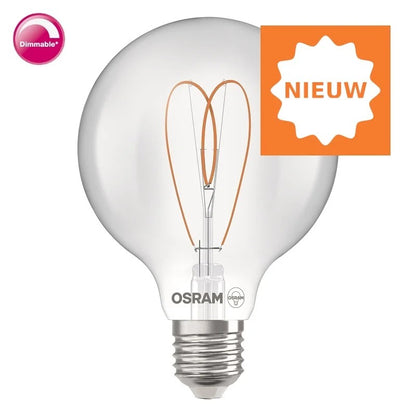 Osram 1906 Vintage Globe Bol G95 LED Heart lichtbron E27 7,2watt Helder 2700K