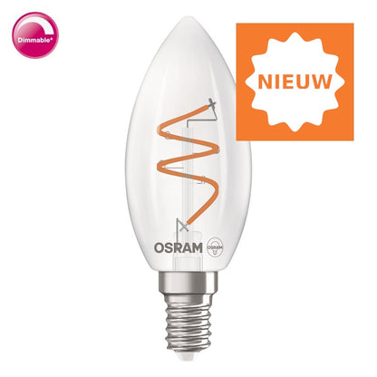 Osram Vintage Deco 1906 Spiraal Kaarslamp Led  CLB25H/ 3,1Watt E14 Dimbaar Helder
