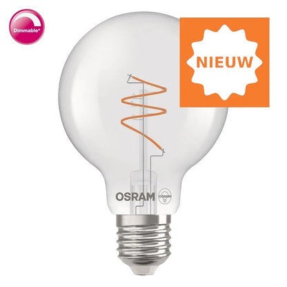 Osram Vintage Deco 1906 Spiraal Globe G80 lamp Led  CLP40H/ 4,6Watt E27 Dimbaar Helder