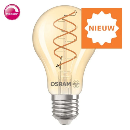 Osram Vintage Deco 1906 Spiraal A60 Led CLA60/ 8Watt E27 Dimbaar Gold