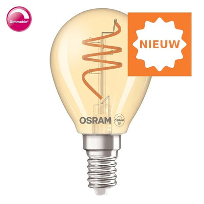 Osram Vintage Deco 1906 Spiraal Kogellamp Led CLP40GD/ 4,9Watt E14 Dimbaar Gold