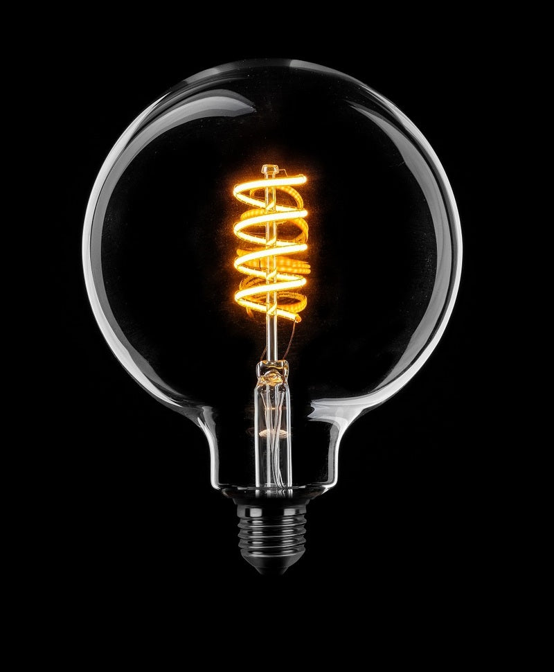 Eth Led spiraal Globe 125mm E27 8W dimtone van 2700K naar 2200K Helder