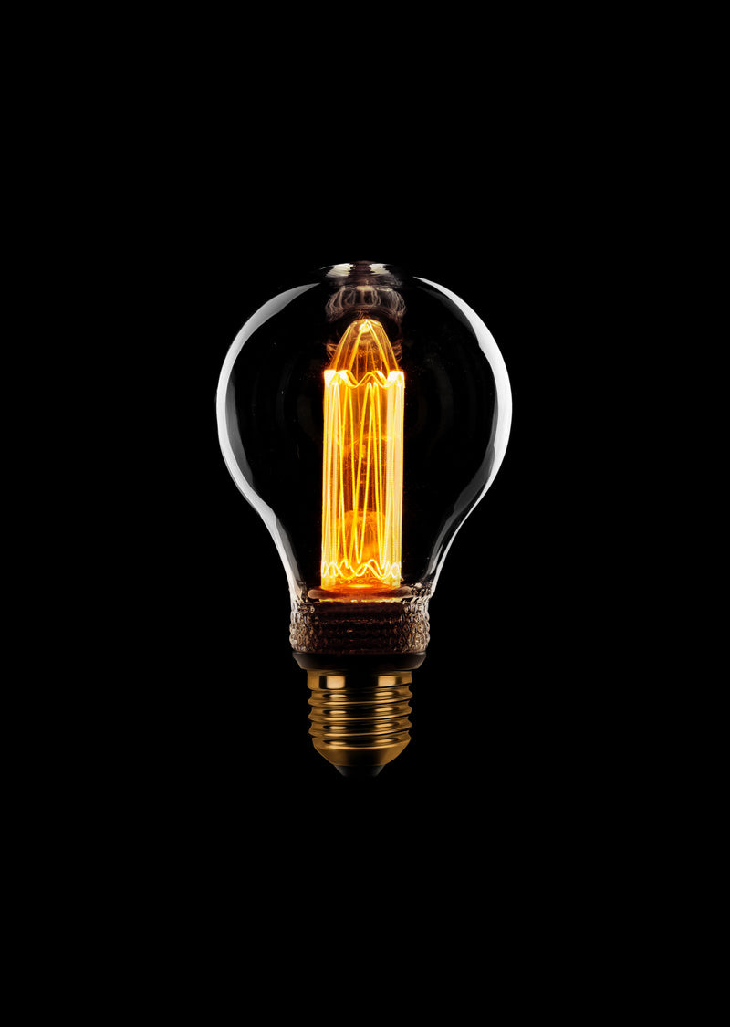 Standaard “kooldraad” LED A60 Lichtbron 1-2-4w E27 240v 2400k 3-stappen dimbaar Helder