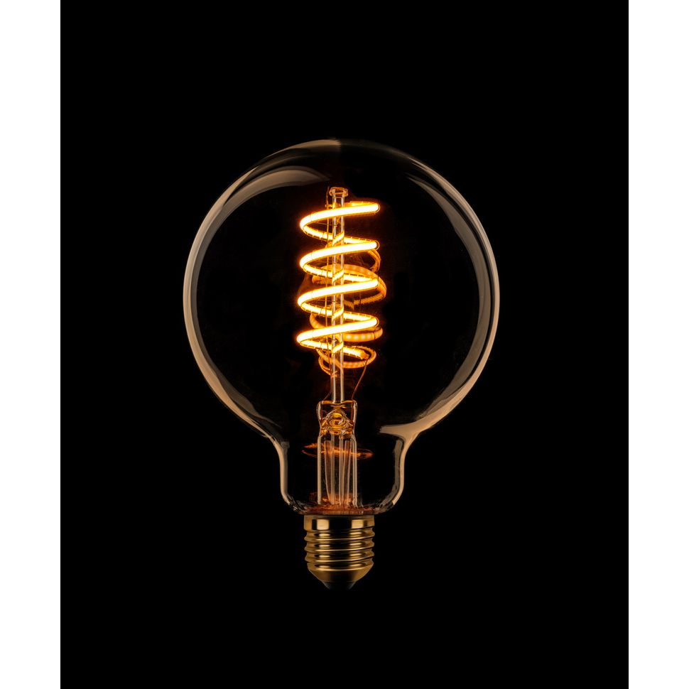 Globe bol G95 Filament spiraal LED lamp 4watt E27 dimbaar Goud/Flame - De Smid Verlichting