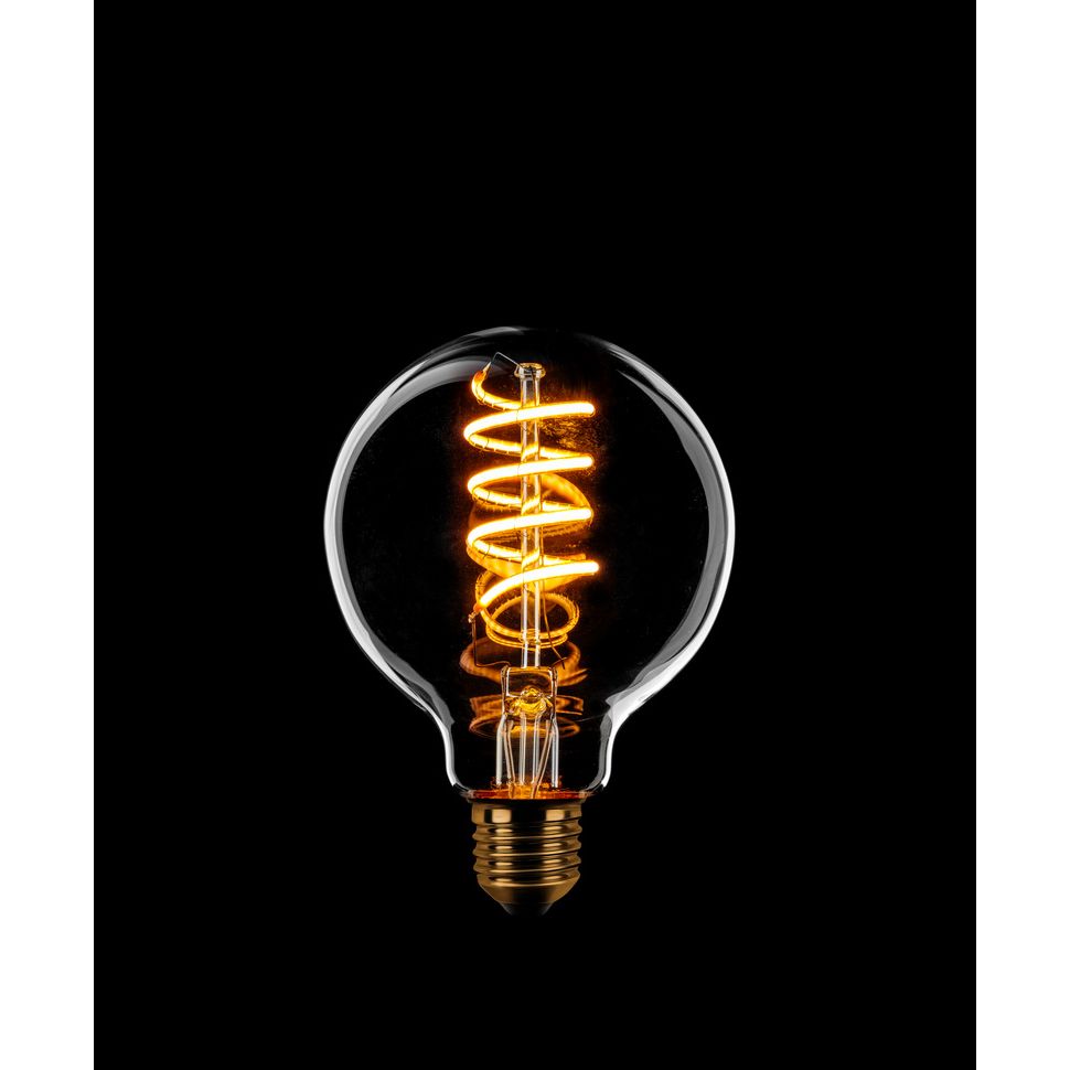 Globe bol G80 Filament spiraal LED lamp 4watt E27 dimbaar Helder - De Smid Verlichting
