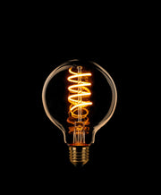 Globe bol G80 Filament spiraal LED lamp 4watt E27 240v 2200k dimbaar Goud/Flame