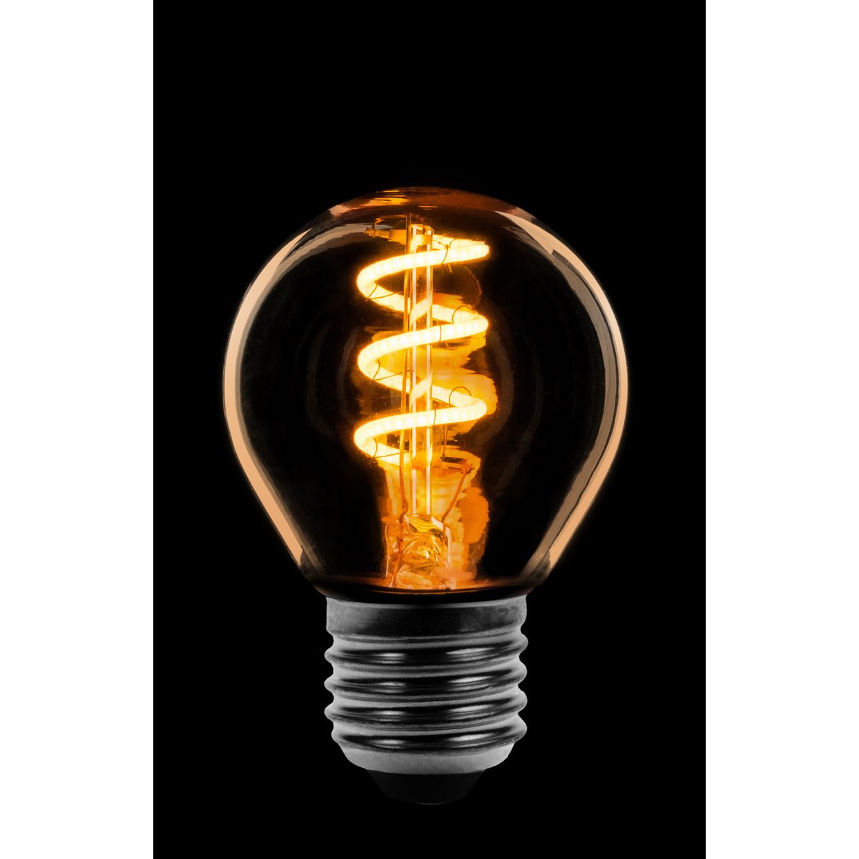 Led spiraal Kogellamp P45 E27 4W dimtone van 2700K naar 2200K Goud/Flame - De Smid Verlichting