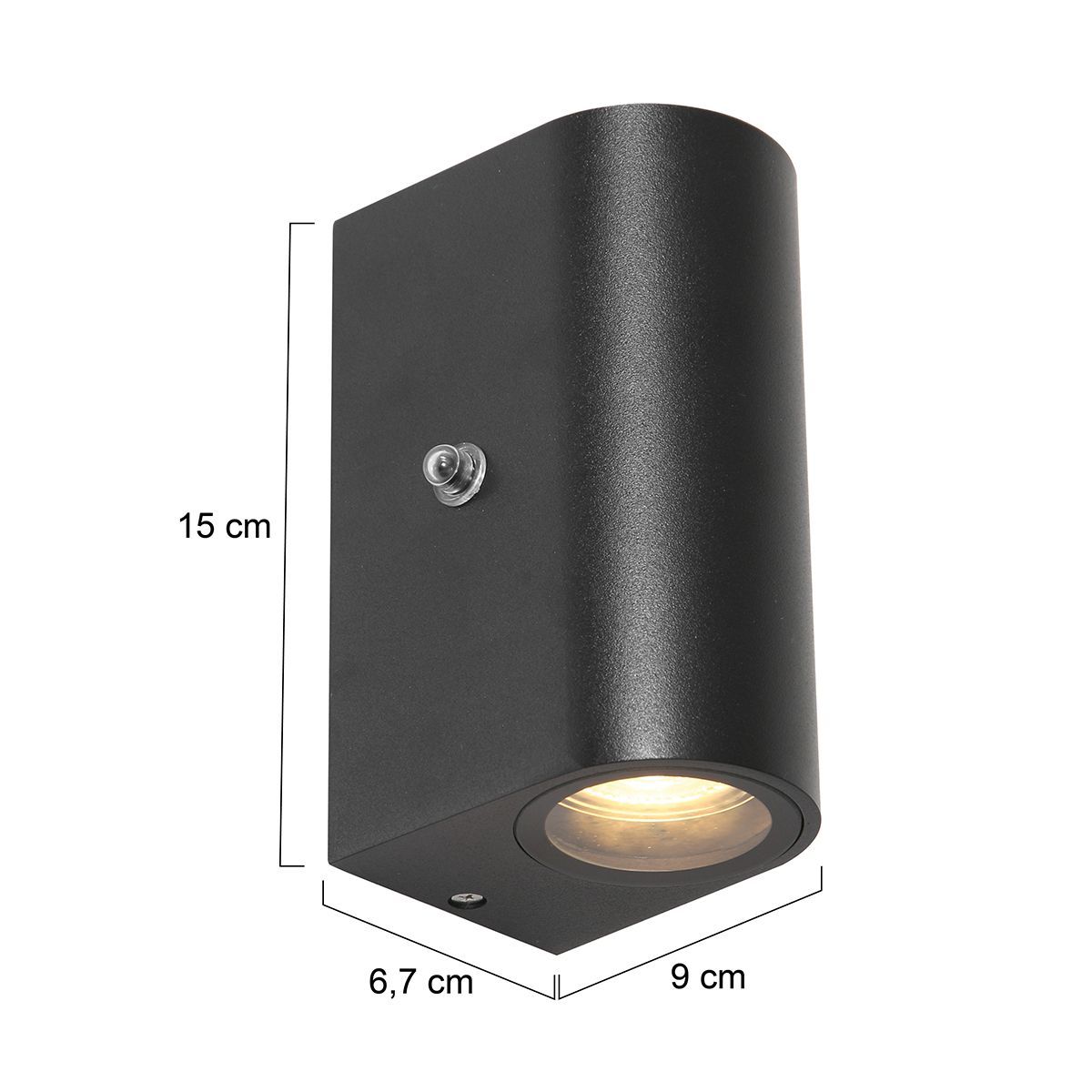 Logan Outdoor Wandlamp met Dag & Nacht Sensor Zwart