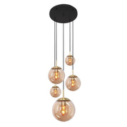 Steinhauer Vide Hanglamp Bollique 2730ME Mat Messing 5-lichts E27 fitting