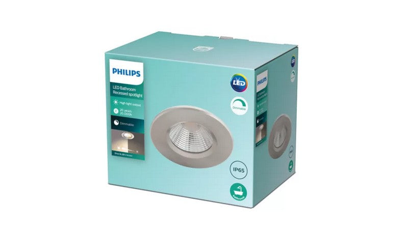 Philips Dive Reflector Inbouw Spot IP65 Geborsteld metaal