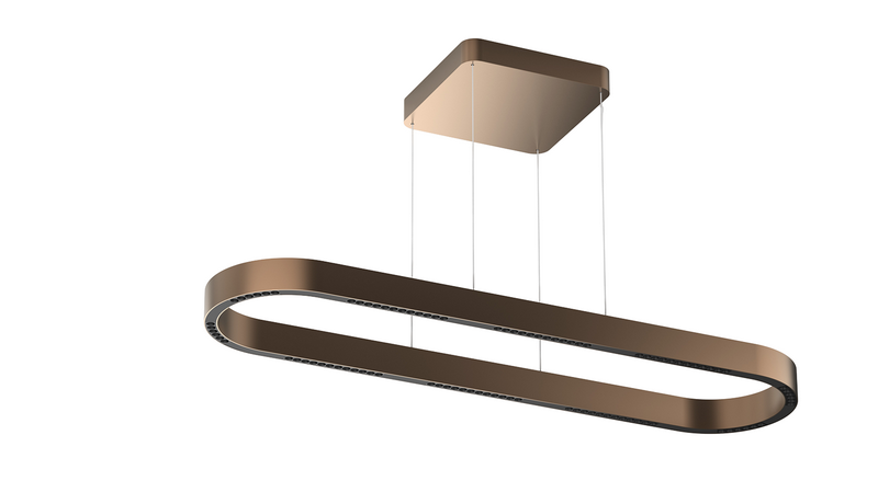 Highlight Hoogwaardige Ovale Hanglamp Loop 117cm Purple Gold 100W 2700K LED dimbaar