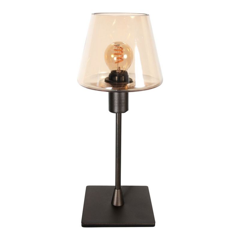 Steinhauer Ancilla Tafellamp Brons 3102CA Cacao/Amber Glas