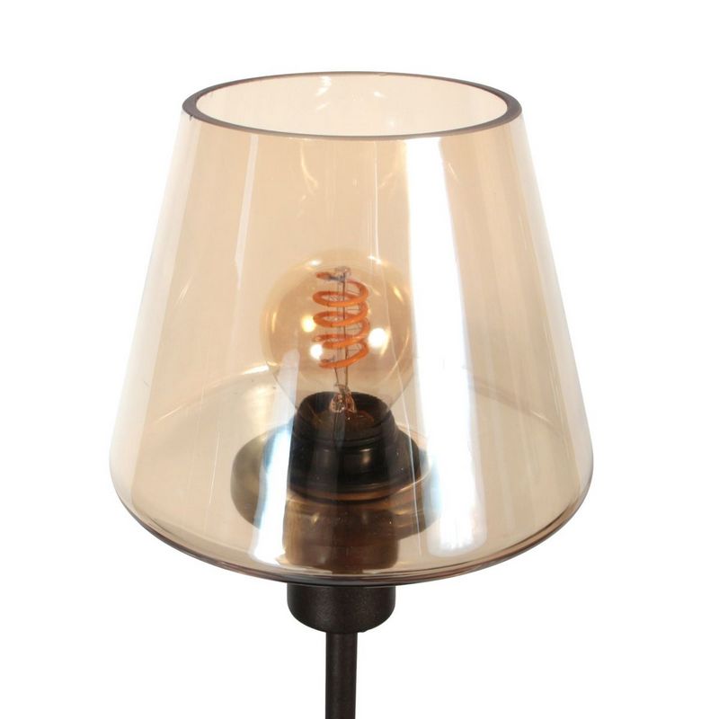Steinhauer Ancilla Tafellamp Brons 3102CA Cacao/Amber Glas