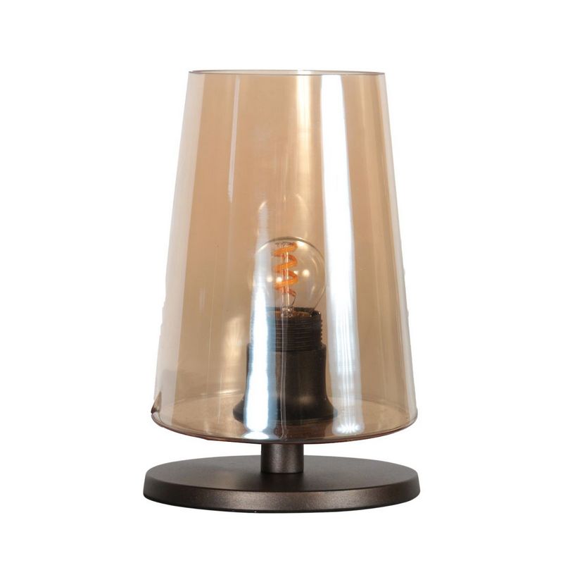 Steinhauer Ancilla Tafellamp 3101CA On/Off Cacao/Amber Glas