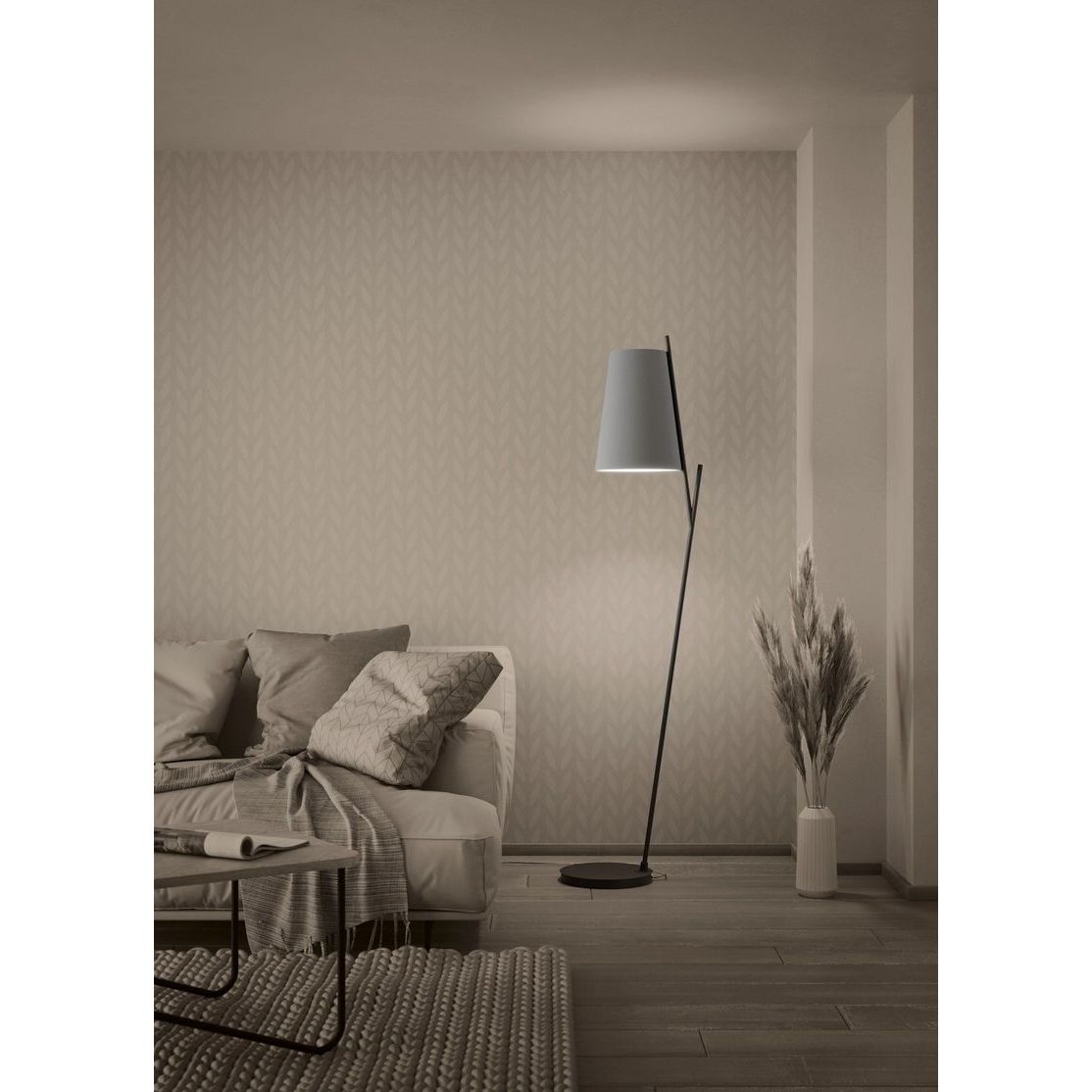 Petrosa 1-Lichts Vloerlamp Zwart/Zacht Grijs - De Smid Verlichting