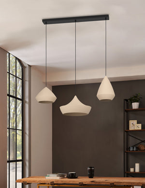 Torremolinos 3-Lichts Hanglamp zand