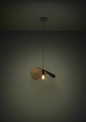 Saceda 1-Lichts hanglamp zwart-goud 53cm De Laatste Showroom model