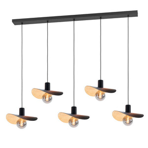 Saceda 5-Lichts Hanglamp Balk Zwart-Goud De Laatste Showroom model