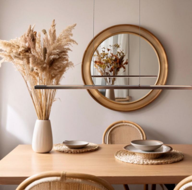 Bande LED Hanglamp 114cm met Cable lift Brons