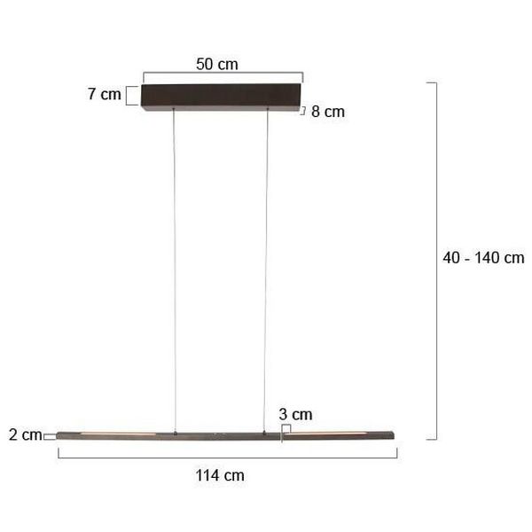 Steinhauer Bande LED Hanglamp 114cm met Cable lift Cacao