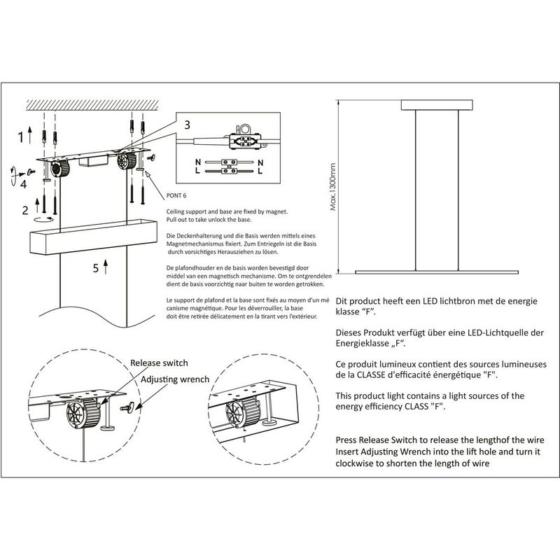 Steinhauer Bande LED Hanglamp Cacao 150cm met Cable lift