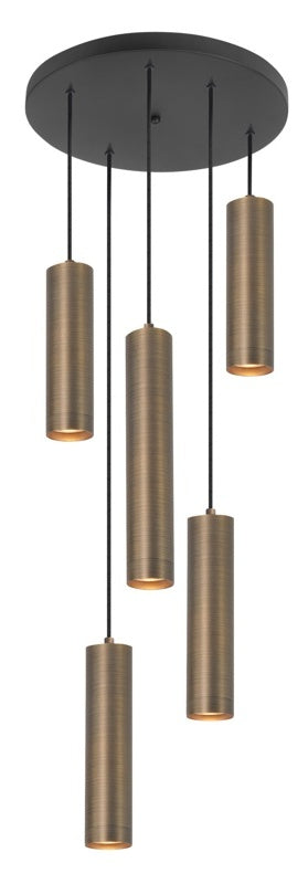 Highlight Perugia 5-Lichts Hanglamp GU10 H5671.32 Brons/Mat Zwart
