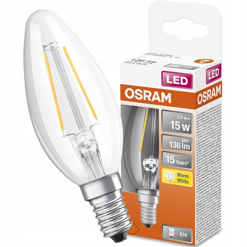 Osram Kaarslamp Helder F-LED CLB15H 1,5W 827 E14