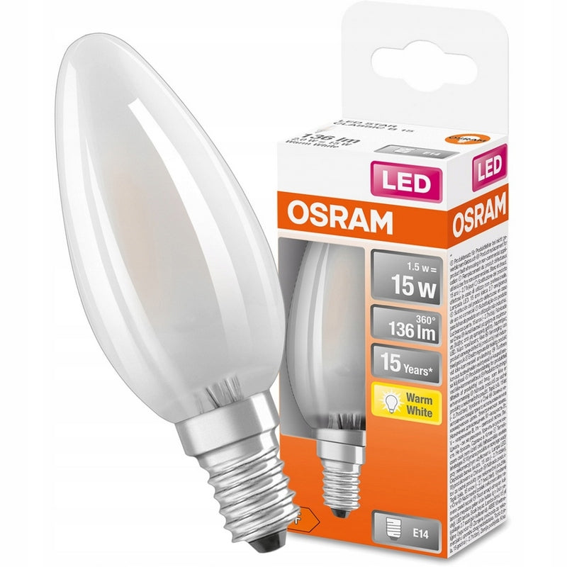 Osram Kaarslamp Mat F-LED CLB15M 1,5W 827 E14