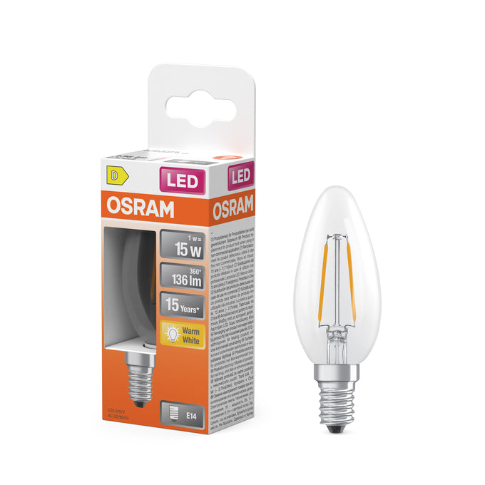 Osram Kaarslamp Helder F-LED CLB15H 1,0W 827 E14