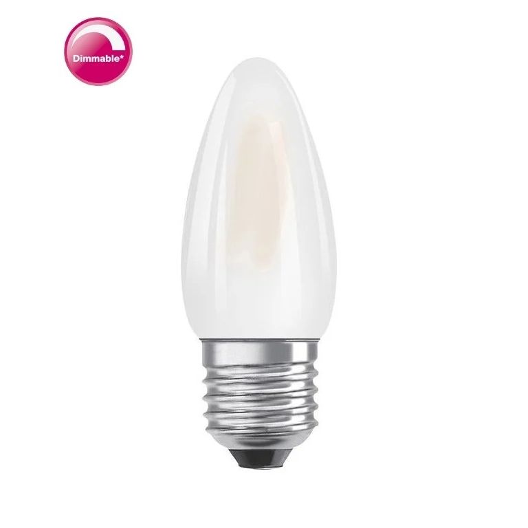 Osram kaarslamp F-LED CLB40M Dimbaar 4,8W 827 E27 Mat - De Smid Verlichting