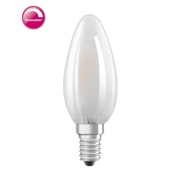 Osram kaarslamp F-LED CLB60M Dimbaar 5,5W 827 E14 Mat - De Smid Verlichting