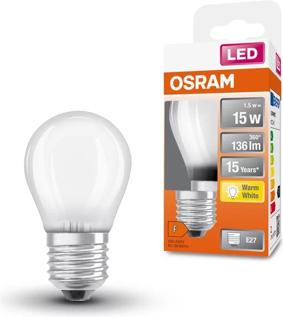 Osram Kogellamp F-LED CLP15M 1,5W 827 E27