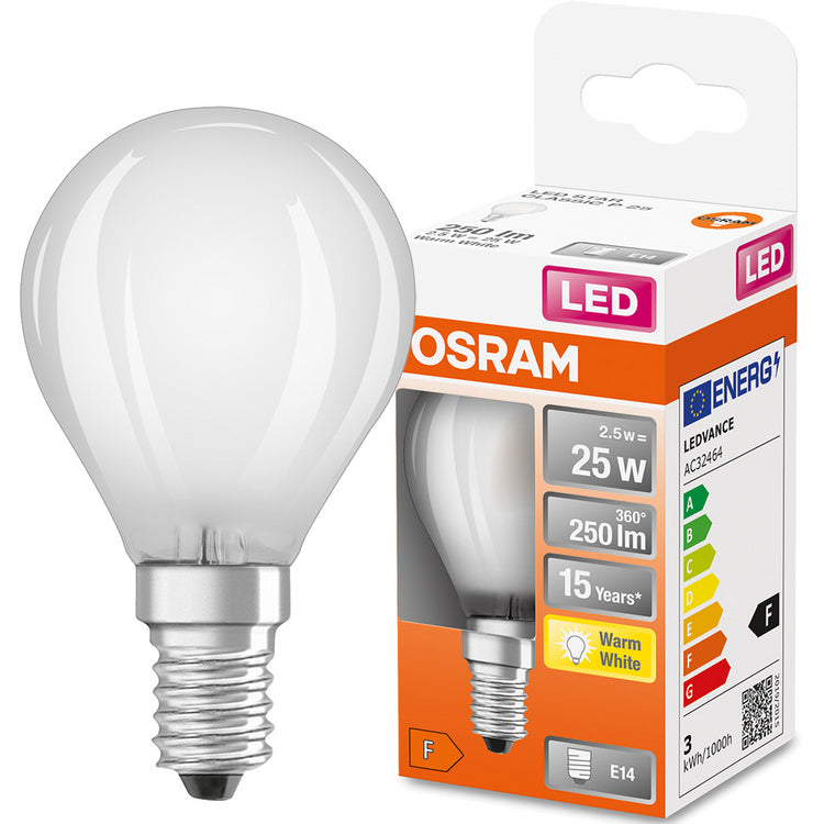 Osram Kogellamp F-LED CLP25M 2,5W 827 E14 Mat