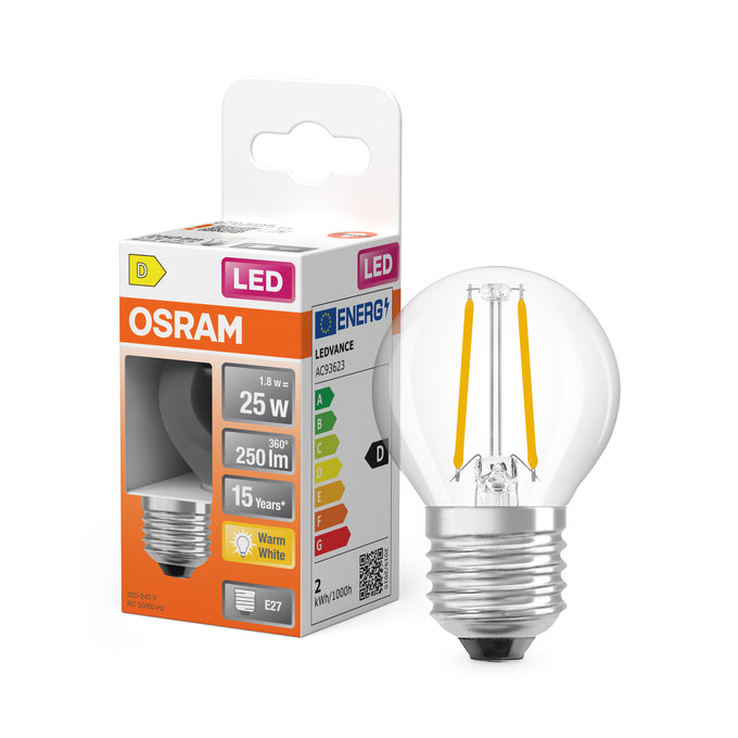 Osram Kogellamp F-LED CLP25H 1,8W 827 E27 Helder